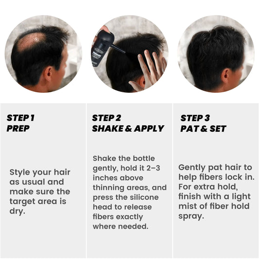 Adglamful Hair Fibers (15g) – 10sec Instant Volume, Spray Applicator for Thinning Hair | Invisible & Even Coverage