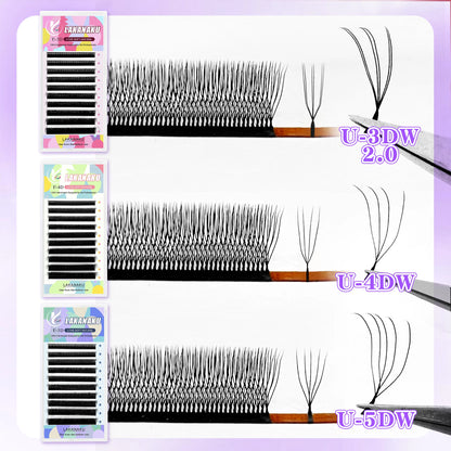Premade U Lashes Automatic Fannnig Fans W Cilios Blooming Eyelash Extensions 3D UU Cilios Premiem Fibers