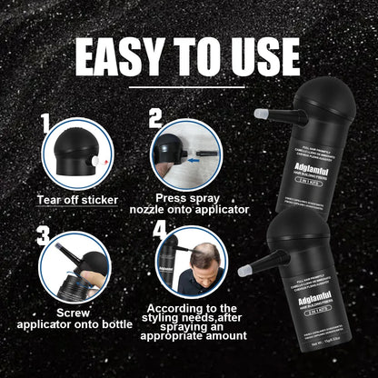 Adglamful 15g 2-IN-1 Hair Fiber Powder Set 2pcs. Fills thinning areas, hair part & hairline. For men & women.
