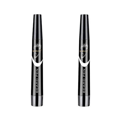Multi-Pack Bundle Beard Pen Black Kit Barber Styling Pencil with Brush Natural Finish Cover Facial Hair Patches Tool