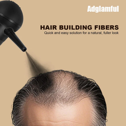 Adglamful Hair Fiber Kit 15g, Unisex, Instantly Adds Volume, Conceals Thinning Areas, and Fills Hairline for a Fuller Look.