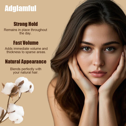 Adglamful Hair Fiber Kit 15g, Unisex, Instantly Adds Volume, Conceals Thinning Areas, and Fills Hairline for a Fuller Look.