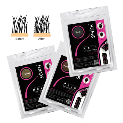 SEVICH Hair Fiber 100g Keratin Hair Fiber Thickening powder Hair Building Fiber Spray Instant Regrowth Powder Hair Loss Conceale