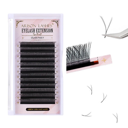 ARISON 3D/4D/5D/6D W-Shape Eyelashes Extension Premade Volume Fans YY-shape Lashes Faux Mink Soft Easy Faning Natural Lash