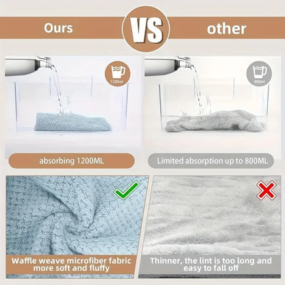 Microfibre Hair Towel Wrap - Quick-Drying, Ultra-Absorbent, Gently Cares for Frizzy or Damaged Hair, Hair Dryer Cap for Women