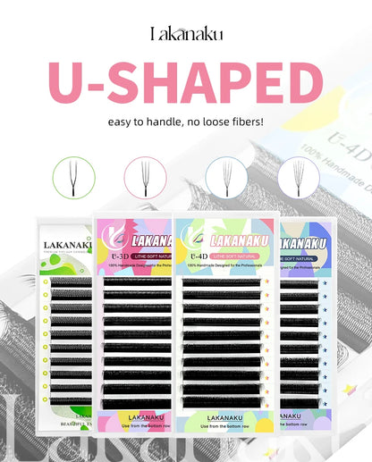 Premade U Lashes Automatic Fannnig Fans W Cilios Blooming Eyelash Extensions 3D UU Cilios Premiem Fibers