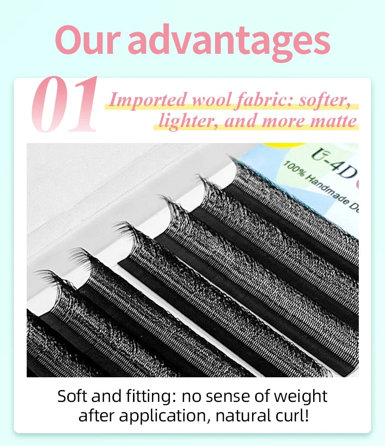 Premade U Lashes Automatic Fannnig Fans W Cilios Blooming Eyelash Extensions 3D UU Cilios Premiem Fibers