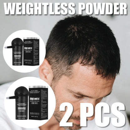 Adglamful 15g 2-IN-1 Hair Fiber Powder Set 2pcs. Fills thinning areas, hair part & hairline. For men & women.